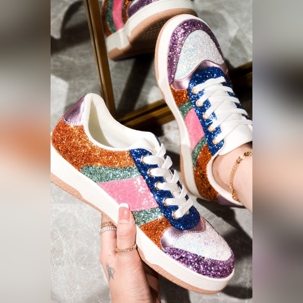 Cape Robbin Sparkle Glitter Sneakers - Size 9